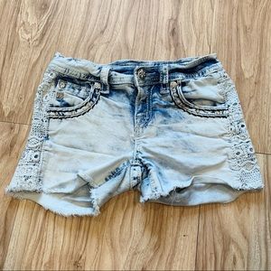 Miss Me Girls Light Wash Denim Shorts